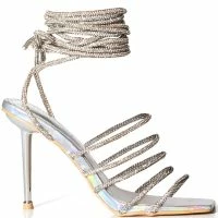 AZALEA WANG STATION SEXY TIE UP STILETTO SANDAL IN SILVER -Sewing Down South shop azalea wang station sexy tie up stiletto sandal in silver silver 3 3 c1