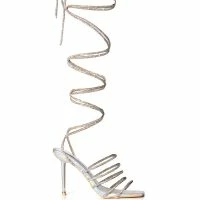 AZALEA WANG STATION SEXY TIE UP STILETTO SANDAL IN SILVER -Sewing Down South shop azalea wang station sexy tie up stiletto sandal in silver silver 4 4 c1