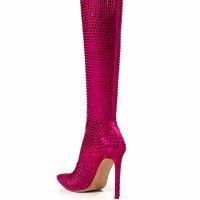 AZALEA WANG STATUE EMBELLISHED STRETCH BOOT IN PINK -Sewing Down South shop azalea wang statue embellished stretch boot in pink pink 5 5 c1