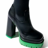 AZALEA WANG STEP UP THIGH HIGH FAUX LEATHER BOOT IN GREEN -Sewing Down South shop azalea wang step up thigh high faux leather boot in green green 5 5