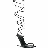 AZALEA WANG STEP YOUR GAME UP FLOATING HEEL STRAPPY SANDAL IN BLACK -Sewing Down South shop azalea wang step your game up floating heel strappy sandal in black black 3 3