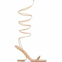 AZALEA WANG STEP YOUR GAME UP FLOATING HEEL STRAPPY SANDAL IN NUDE -Sewing Down South shop azalea wang step your game up floating heel strappy sandal in nude nude 3 3
