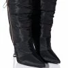 AZALEA WANG STEPPING OUT STILETTO PUFFER BOOTIE IN BLACK