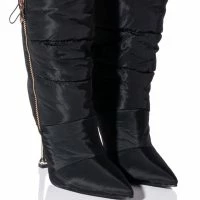 AZALEA WANG STEPPING OUT STILETTO PUFFER BOOTIE IN BLACK