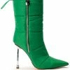 AZALEA WANG STEPPING OUT STILETTO PUFFER BOOTIE IN GREEN