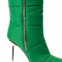 AZALEA WANG STEPPING OUT STILETTO PUFFER BOOTIE IN GREEN -Sewing Down South shop azalea wang stepping out stiletto puffer bootie in green green 5 5