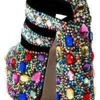 AZALEA WANG STOMP EMBELLISHED LACE UP BOOTIE IN MULTI -Sewing Down South shop azalea wang stomp embellished lace up bootie in multi multi 5 5