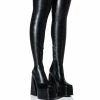 AZALEA WANG STRUT THIS WAY THIGH HIGH PLATFORM BOOT IN BLACK