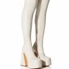AZALEA WANG STRUT THIS WAY THIGH HIGH PLATFORM BOOT IN WHITE
