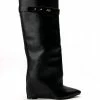 AZALEA WANG STUCK ON YOU WEDGE BOOT IN BLACK