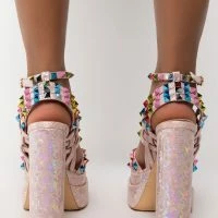 AZALEA WANG SUGAR HIGH CHUNKY SANDAL IN PINK -Sewing Down South shop azalea wang sugar high chunky sandal in pink pink 5 5