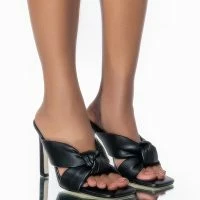 AZALEA WANG SWEET LIKE SUNDAY SQUARE TOE SANDAL IN BLACK -Sewing Down South shop azalea wang sweet like sunday square toe sandal in black black 1 1 c1