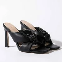 AZALEA WANG SWEET LIKE SUNDAY SQUARE TOE SANDAL IN BLACK -Sewing Down South shop azalea wang sweet like sunday square toe sandal in black black 4 4