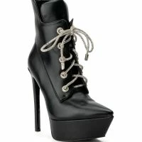 AZALEA WANG SWEET NOTHINGS SEXY PLATFORM STILETTO BOOTIE IN BLACK -Sewing Down South shop azalea wang sweet nothings sexy platform stiletto bootie in black black 3 3