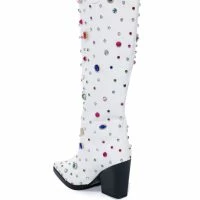 AZALEA WANG SWEET TREAT RHINESTONE EMBELLISHED WESTERN BOOT IN WHITE -Sewing Down South shop azalea wang sweet treat rhinestone embellished western boot in white white 4 4