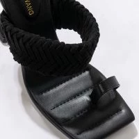 AZALEA WANG TAKE ME ON A VACA STILETTO SANDAL IN BLACK -Sewing Down South shop azalea wang take me on a vaca stiletto sandal in black black 6 6