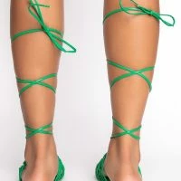 AZALEA WANG TAKE ME ON A VACATION FLAT SANDAL IN GREEN -Sewing Down South shop azalea wang take me on a vacation flat sandal in green green 4 4