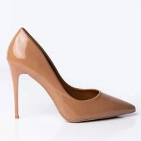 AZALEA WANG TAKE ME OUT STILETTO PUMP IN DARK NUDE