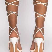 AZALEA WANG TAKE THE LEAP WITH ME STILETTO SANDAL IN WHITE -Sewing Down South shop azalea wang take the leap with me stiletto sandal in white white 4 4