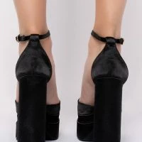 AZALEA WANG TALK ABOUT IT CHUNKY SANDAL IN BLACK -Sewing Down South shop azalea wang talk about it chunky sandal in black black 4 4