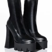 AZALEA WANG TATI CHUNKY BOOT IN BLACK