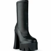 AZALEA WANG TATI CHUNKY BOOT IN BLACK -Sewing Down South shop azalea wang tati chunky boot in black black 3 3