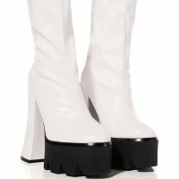 AZALEA WANG TATI CHUNKY BOOT IN WHITE