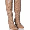 AZALEA WANG TEXAS EMBELLISHED WESTERN BOOT IN NUDE