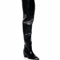 AZALEA WANG THIGH HIGH WESTERN BOOT IN BLACK -Sewing Down South shop azalea wang thigh high western boot in black black 3 3