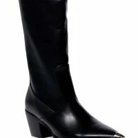 AZALEA WANG THIGH HIGH WESTERN BOOT IN BLACK -Sewing Down South shop azalea wang thigh high western boot in black black 5 5