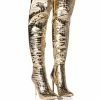 AZALEA WANG THRILLER OVER THE KNEE STILETTO BOOT IN GOLD