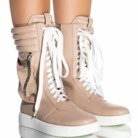 AZALEA WANG TONY MID CALF SNEAKER IN BONE