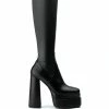 AZALEA WANG TO THE MAX CHUNKY STRETCH BOOT WITH 4 WAY STRETCH IN BLACK