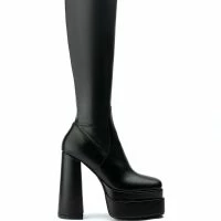 AZALEA WANG TO THE MAX CHUNKY STRETCH BOOT WITH 4 WAY STRETCH IN BLACK
