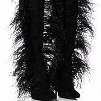 AZALEA WANG TORNADO FEATHER KNEE HIGH BOOT