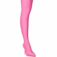 AZALEA WANG STAR STRETCH NEW LEVEL THIGH HIGH STILETTO BOOT IN PINK -Sewing Down South shop azalea wang trixie disco stretch stiletto boot in pink pink 3 3