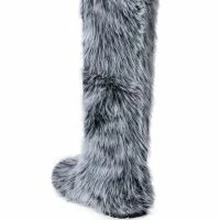AZALEA WANG TUNDRA FURRY OVER THE KNEE BOOTS IN GRAY -Sewing Down South shop azalea wang tundra furry over the knee boots in gray grey 4 4