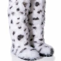 AZALEA WANG TUNDRA FURRY OVER THE KNEE BOOTS IN MULTI
