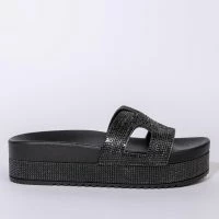 AZALEA WANG TURN IT UP FLATFORM SANDAL IN BLACK -Sewing Down South shop azalea wang turn it up flatform sandal in black black 3 3