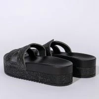 AZALEA WANG TURN IT UP FLATFORM SANDAL IN BLACK -Sewing Down South shop azalea wang turn it up flatform sandal in black black 5 5