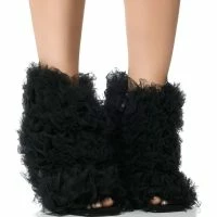 AZALEA WANG TUTU TULLE STILETTO BOOTIE IN BLACK -Sewing Down South shop azalea wang tutu tulle stiletto bootie in black black 1 1