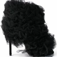 AZALEA WANG TUTU TULLE STILETTO BOOTIE IN BLACK