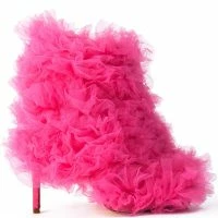 AZALEA WANG TUTU TULLE STILETTO BOOTIE IN FUCHSIA