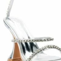 AZALEA WANG UNLIMITED EMBELLISHED SANDAL IN SILVER -Sewing Down South shop azalea wang unlimited embellished sandal in silver silver 5 5
