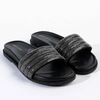 AZALEA WANG UNWIND WITH ME FLAT SANDAL IN BLACK -Sewing Down South shop azalea wang unwind with me flat sandal in black black 4 4