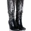 AZALEA WANG UPBEAT RHINESTONE EMBELLISHED WESTERN BOOT IN BLACK