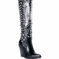 AZALEA WANG UPBEAT RHINESTONE EMBELLISHED WESTERN BOOT IN BLACK -Sewing Down South shop azalea wang upbeat rhinestone embellished western boot in black black 3 3