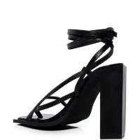 AZALEA WANG VALLEA CHUNKY SANDAL IN BLACK -Sewing Down South shop azalea wang vallea chunky sandal in black black 4 4
