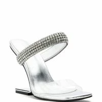 AZALEA WANG VANCE METALLIC WEDGE SANDAL IN SILVER -Sewing Down South shop azalea wang vance metallic wedge sandal in silver silver 3 3