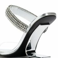 AZALEA WANG VANCE METALLIC WEDGE SANDAL IN SILVER -Sewing Down South shop azalea wang vance metallic wedge sandal in silver silver 5 5